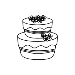 Delicious birthday cake icon vector illustration graphic design