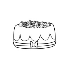 Delicious birthday cake icon vector illustration graphic design