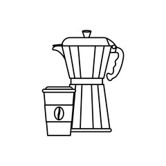 Coffee stainless kettle icon vector illustration graphic design