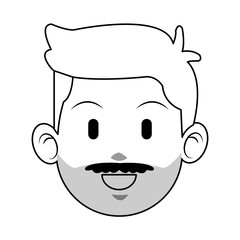 happy man with mustache icon image vector illustration design 