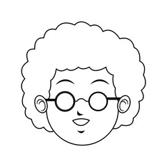 happy woman with curly hair icon image vector illustration design 