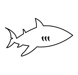 shark silhouette alert icon vector illustration design