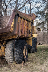 Abandoned heavy construction truck