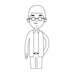 happy man with glasses icon image vector illustration design 