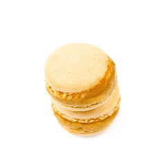 Two macaron cookies isolated