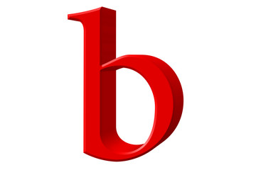Lowercase letter B, isolated on white, with clipping path, 3D illustration