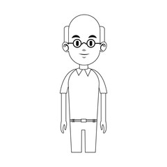 happy elder bald  man icon image vector illustration design 