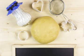 short pastry on wood background