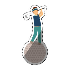 Golf game sport icon vector illustration graphic design