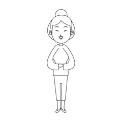 happy east asian woman icon image vector illustration design 