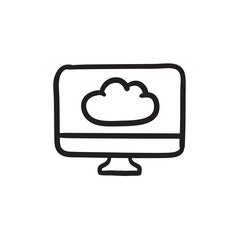 Cloud computing sketch icon.