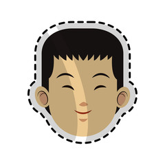 young handsome east asian man icon image vector illustration design 