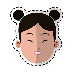 east asian woman icon image vector illustration design 