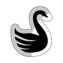 Obraz premium swan bird silhouette romantic card vector illustration design