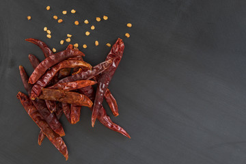 Thai Chili and Seeds with Copy Space