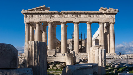 Obraz premium Amazing view of The Parthenon in the Acropolis of Athens, Attica, Greece