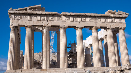 Naklejka premium Amazing view of The Parthenon in the Acropolis of Athens, Attica, Greece
