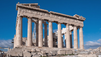 Obraz premium Amazing view of The Parthenon in the Acropolis of Athens, Attica, Greece
