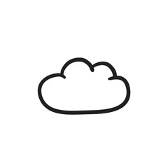 Fototapeta premium Cloud computing sketch icon.