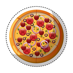 delicious pizza isolated icon vector illustration design
