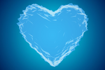 Frozen heart. A splinter of glass in the form of heart. Vector Illustration