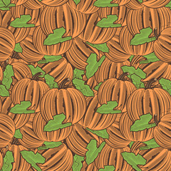 Vintage Pumpkin Seamless Pattern