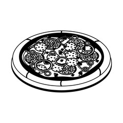 delicious pizza isolated icon vector illustration design