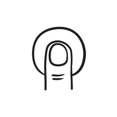 Touch screen gesture sketch icon.