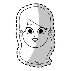 face of pretty young woman icon image vector illustration design 