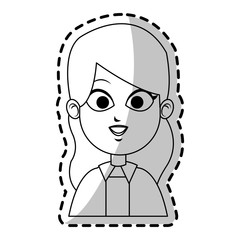 Obraz na płótnie Canvas pretty young business woman icon image sticker vector illustration design 