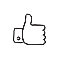 Thumbs up sketch icon.