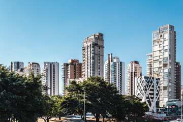Fototapeta na wymiar Buildings near Ibirapuera Park in Sao Paulo, Brazil (Brasil)