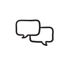 Fototapeta premium Speech squares sketch icon.