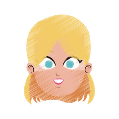 face of pretty young woman icon image vector illustration design 