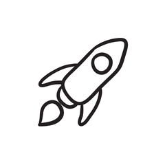 Rocket sketch icon.