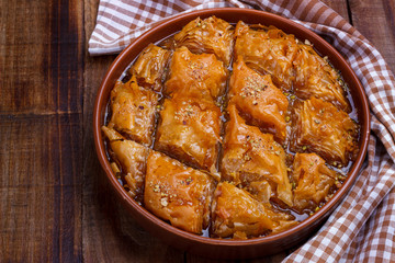 Homemade traditional baklava