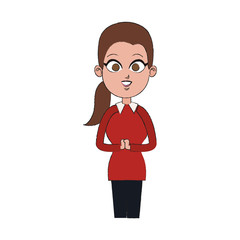 young pretty business woman in professional outfit icon image vector illustration design 