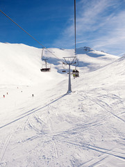 Fototapeta na wymiar ski lift on ski resort