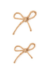 Linen rope bow knot isolated