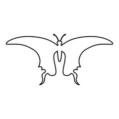 butterfly silhouette isolated icon vector illustration design
