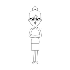young pretty business woman in professional outfit icon image vector illustration design 