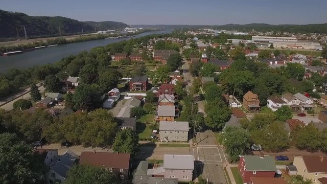 Aerial shot of Old Economy in Ambridge
