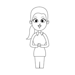 young pretty business woman in professional outfit icon image vector illustration design 