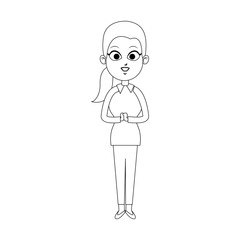 young pretty business woman in professional outfit icon image vector illustration design 