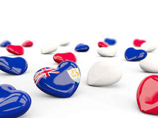 Heart with flag of anguilla isolated on white