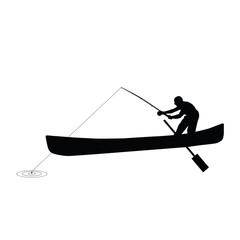 man silhouette fishing illustration