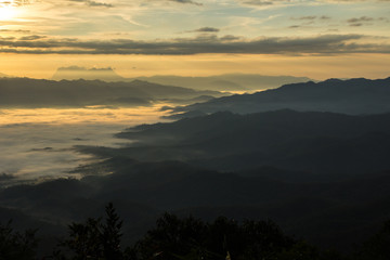 Sea Of Mist With Doi Luang Chiang Dao, View Form Doi Dam in Wianghaeng Chiangmai Thailand