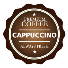 Premium coffee cappuccino stamp.Sign.Seal.Logo