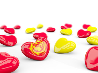 Heart with flag of kyrgyzstan isolated on white