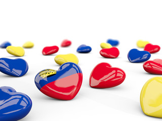 Heart with flag of liechtenstein isolated on white